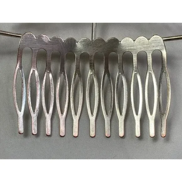 Vintage 90’s Y2K Rhinestone Tiara Silver Tone Comb Wedding Prom Bridal - Picture 10 of 11